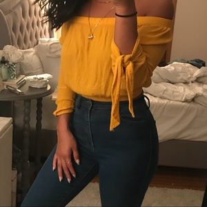 Mustard Yellow off the shoulder top